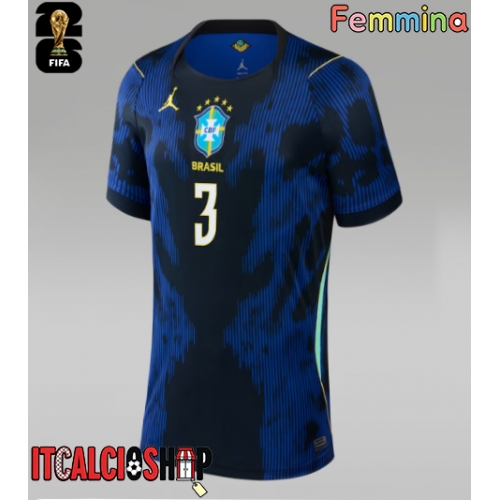 Brasile Gabriel Magalhaes #3 Seconda Maglia Femmina Mondiali 2026 Manica Corta